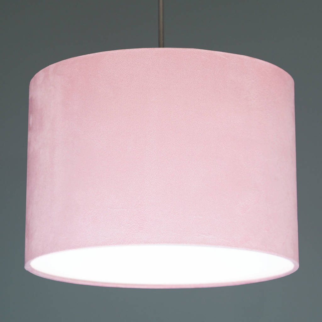 Blush Pink Suedette Fabric Drum Lampshade By Quirk Blush Pink Suedette Fabric Drum Lampshade