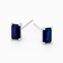 Sterling Silver Sapphire Baguette Stud Earrings – 6mm, thumbnail 2 of 5
