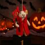Handmade Felt Devil Mouse Halloween Hanging Decoration, thumbnail 1 of 4