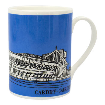 Cardiff Prinicipality Stadium Blue Bone China Mug, 4 of 4