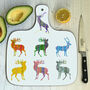 Colourful Stags Medium Chopping Board, thumbnail 1 of 2