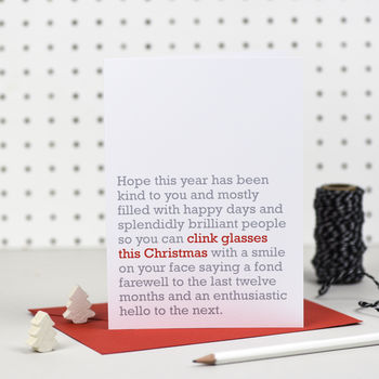 'Clink Glasses This Christmas' Christmas Card, 2 of 2