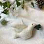 Fair Trade Felt Dove Eco Hanging Christmas Tree Decor, thumbnail 6 of 7