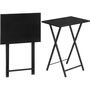 Set Of Two Small Black Side Table Folding Tray Table, thumbnail 4 of 9