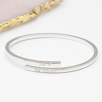 Personalised Sterling Silver Or Gold Open Bangle, 2 of 7