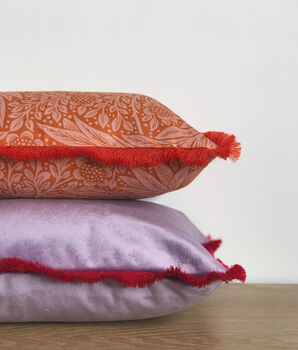 Lilac/Pink Velvet Tassel 13' x 18' Cushion Cover, 9 of 10