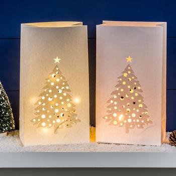 Paper Cut Christmas Tree Lanterns, 3 of 4