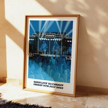 Oasis Live 25 Customisable Date And Location Art Print / Oasis Live 25 Wall Art / Wembley Cardiff Edinburgh Manchester Heaton Park, 2 of 3