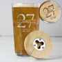 Birthday Gifts For Men Personalised Pint Glass And Coaster Set, thumbnail 7 of 9