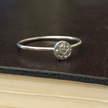 Sterling Silver Mini Half And Full Moon Ring Set, 6 of 12
