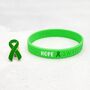 Green Awareness Ribbon Bracelet Wristband, thumbnail 6 of 8
