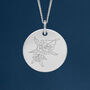 Sterling Silver Cherry Blossom Disc Necklace, thumbnail 1 of 10