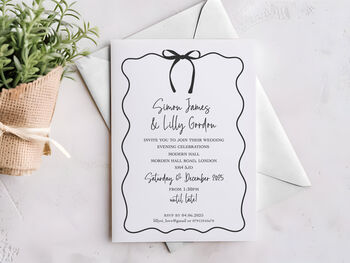 Love Bow Personalised Wedding Invitations With Envelopes, 3 of 4