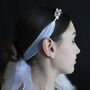 Silver Orchid Ribbon Headband, Becomes A Pendant, thumbnail 2 of 5