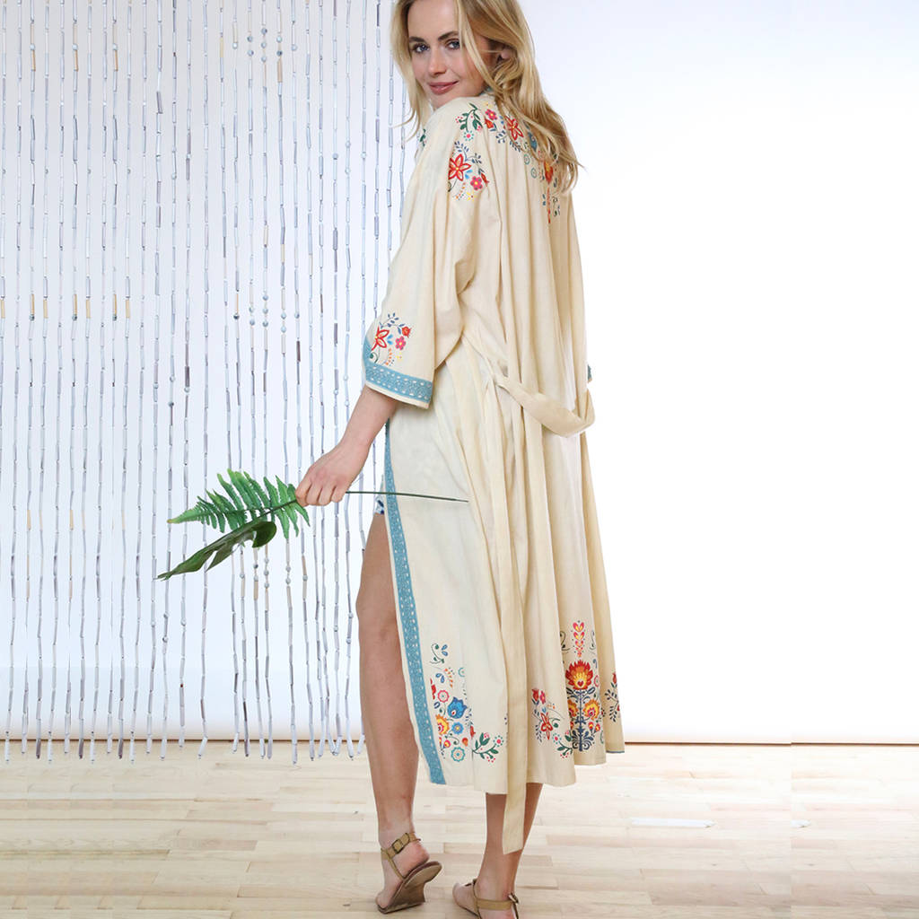Mexico Organic Cotton Long Kimono By Verry Kerry | notonthehighstreet.com