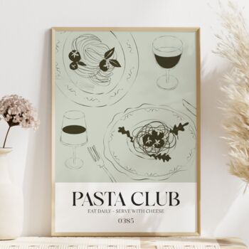 Pasta Club Print Kitchen Wall Art, 7 of 8