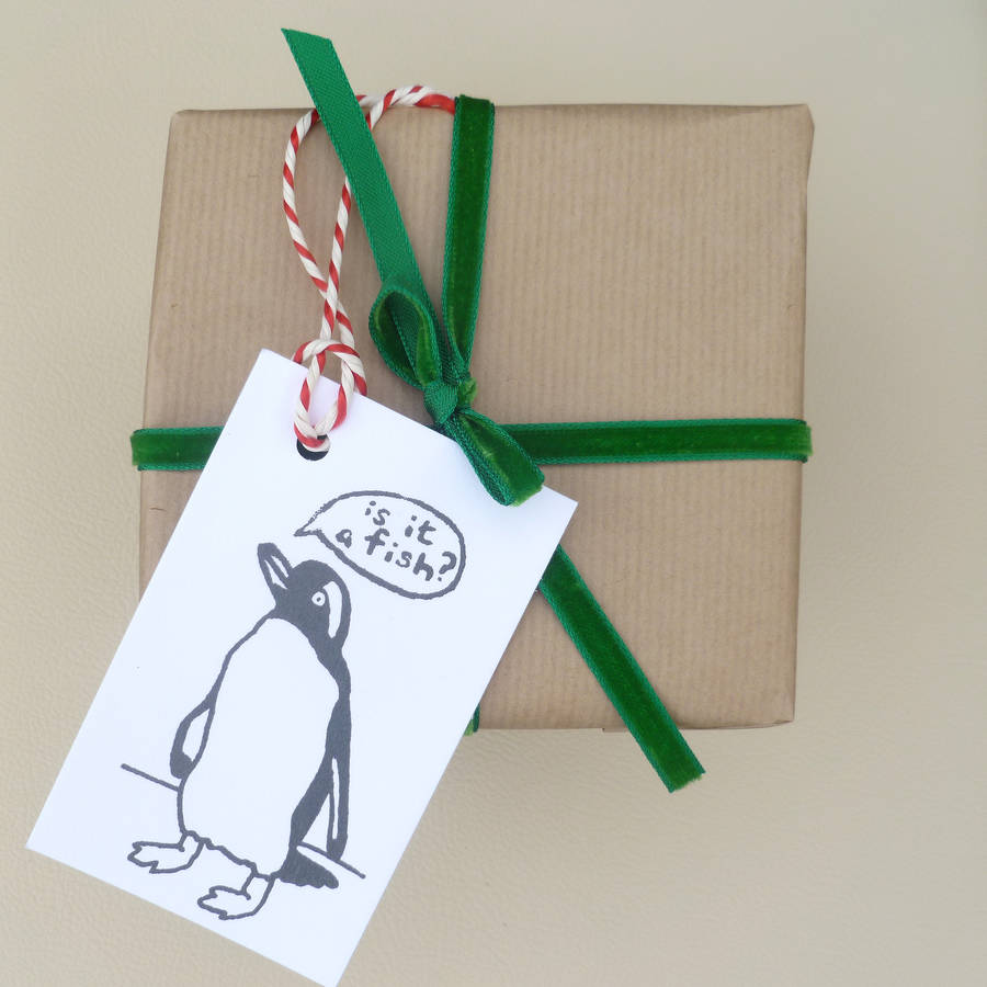 Six Penguin Christmas Gift Tags
