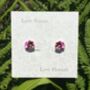 Pansy Pink Flower Stud Earrings, thumbnail 2 of 3
