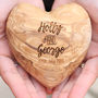 Personalised Olive Wood Valentine Anniversary Heart, thumbnail 10 of 11