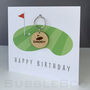 Personalised Golfers Keepsake Keyring Birthday Card, thumbnail 4 of 8