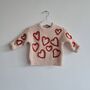 Hand Embroidered 'Hearts' Baby And Toddler Jumper, thumbnail 1 of 3