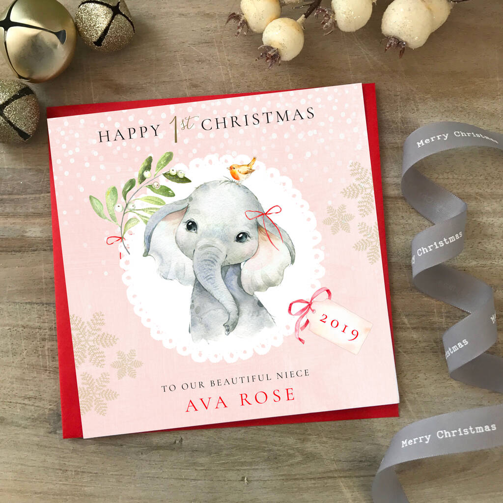 Personalised Grandson 1st Christmas Card El1 By Farrah & Eve Paper Co