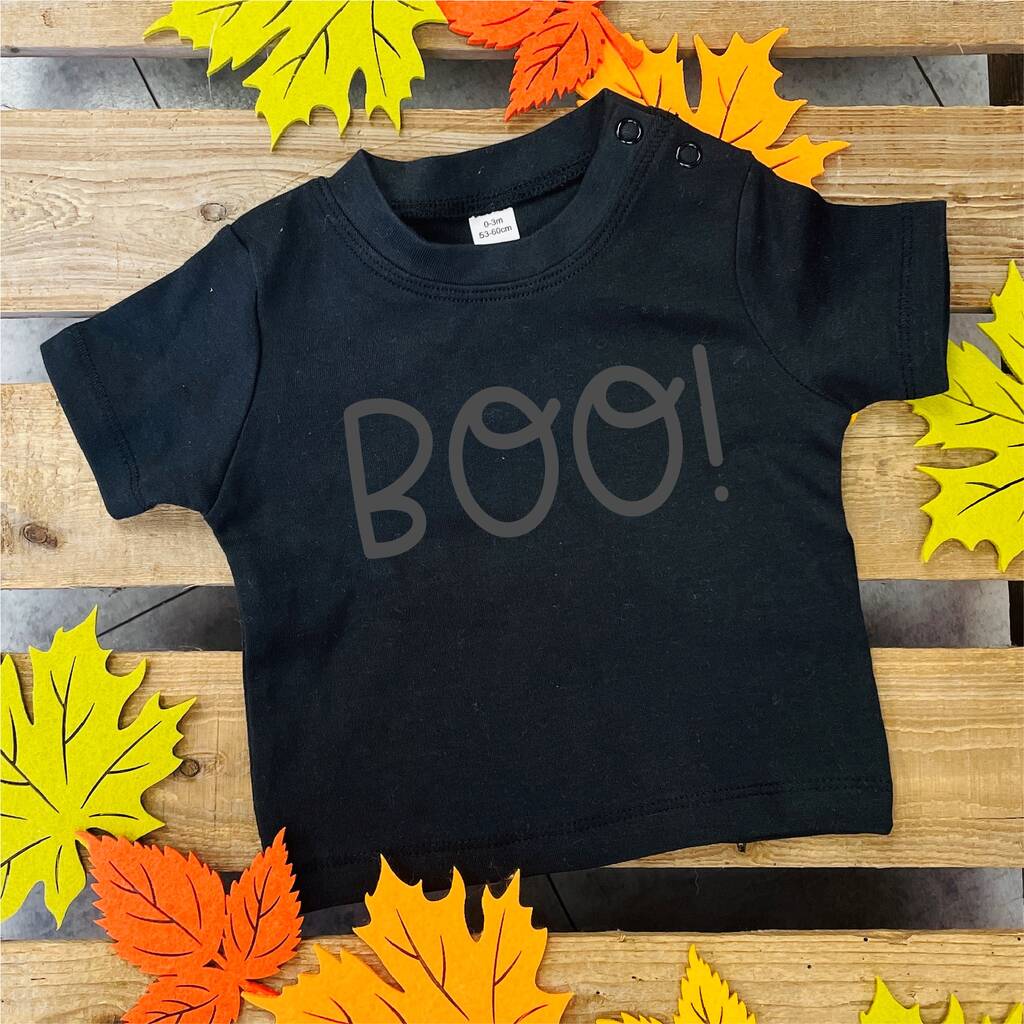 Personalised Boo Halloween Baby Top, 1 of 2