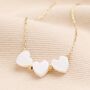 Triple Heart Pendant Necklace In Gold, thumbnail 1 of 4