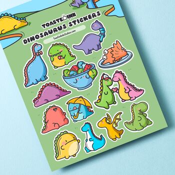 Dinosaur Sticker Sheet | Cute Stickers, 2 of 5