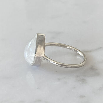 Large Statement Sterling Silver Teardrop Moonstone Ring, 5 of 5