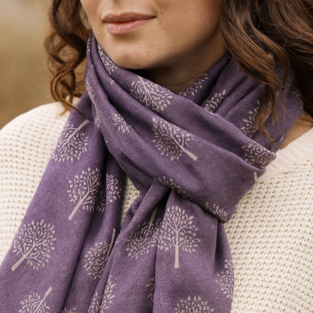 Purple Mulberry Tree Of Life Scarf, 1 of 6