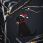 Black Labrador Dog Christmas Tree Decoration, thumbnail 2 of 4