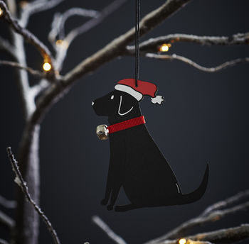 Black Labrador Dog Christmas Tree Decoration, 2 of 4