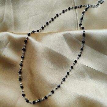 Black Crystal Beaded Asian Mangalsutra Nazar Necklace, 5 of 8