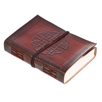 Indra Celtic Quaternary Knot Leather Journal, 4 of 10