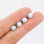 Genuine Larimar Stone Stud Earrings In Sterling Silver, thumbnail 3 of 12