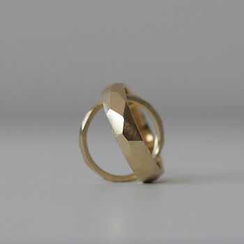 Geometric Faceted 9ct/18ct Gold Ring, 8 of 9