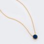 Round 18k Gold Plated Blue Druzy Crystal Necklace, thumbnail 4 of 5