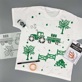 Tractor And Farm Yard Kids T Shirt Painting Starter Kit, 3 of 10