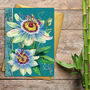 Passion Flower Blank Card With Gold Detail, thumbnail 1 of 2