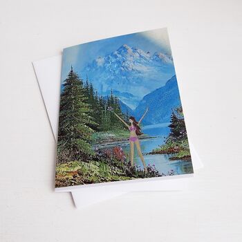 Girl In Mountains Landscape Birthday Card, 3 of 6