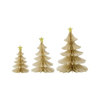 Ivory Paper Christmas Tree Decorations, 2 of 4