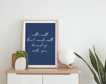 All's Well That Ends Well Navy Print, 2 of 5