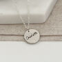Silver Plated Engraved Name And Birthstone Necklace, thumbnail 2 of 5