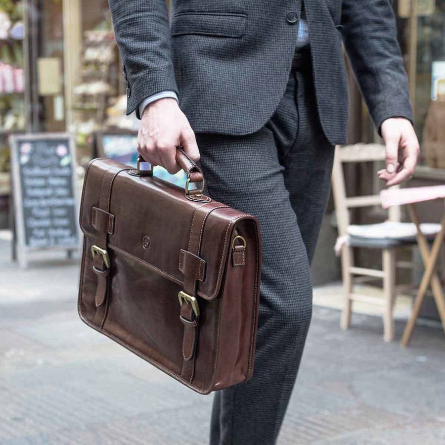 Mens Leather Backpack Briefcase. 'The Micheli', 1 of 12