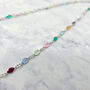 Colourful Multi Gemstone Sterling Silver Chain Necklace, thumbnail 7 of 8
