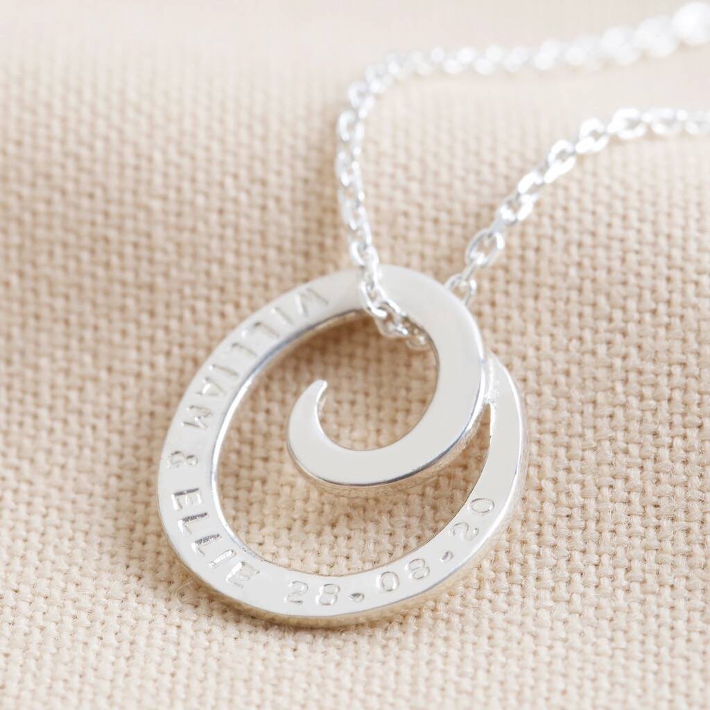 Personalised Sterling Silver Swirl Pendant Necklace By Lisa Angel ...