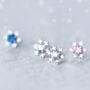 Sterling Silver Crystal Snowflake Stud Earrings, thumbnail 5 of 7