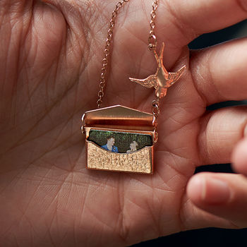 Personalised Photo Envelope Necklace With Bird, 4 of 8