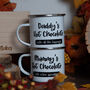 Personalised Hot Chocolate Enamel Mug, thumbnail 2 of 6